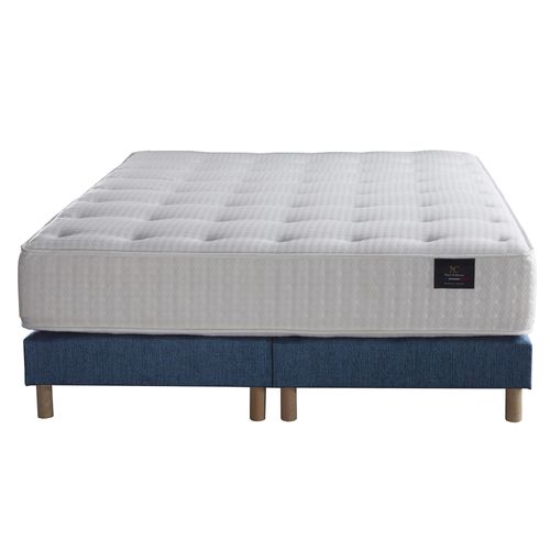 Ensemble Séléné Matelas Ressorts Ensachés Accueil Latex Bleu Marine 180 X 200