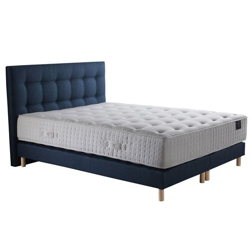 Ensemble Artémis + Tête De Lit Matelas Ressorts Accueil Mémoire De Forme & Latex Bleu Marine 160x200