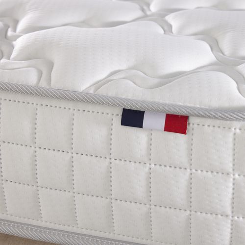 Pack Matelas Ressorts Astre Sommier Couette Et Oreillers Français 140 X 200 Sommier Beige