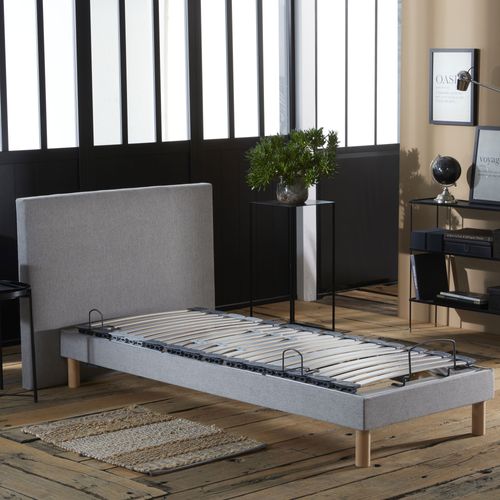Lit Électrique De Relaxation Multi Lattes Lisse Gris 70 X 190