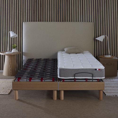 Lit Électrique Relaxation à Plots + Matelas Mousse Hr35 180x200 cm