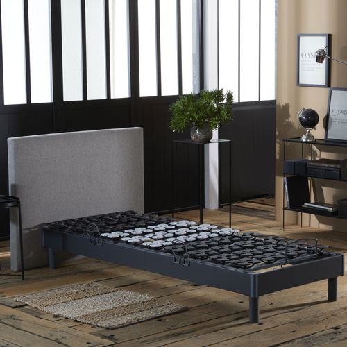 Lit Électrique Relaxation à Plots Gris Anthracite Made In France 90 X 190