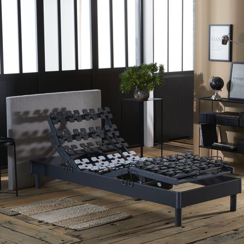 Lit Électrique Relaxation à Plots Gris Anthracite Made In France 80 X 200