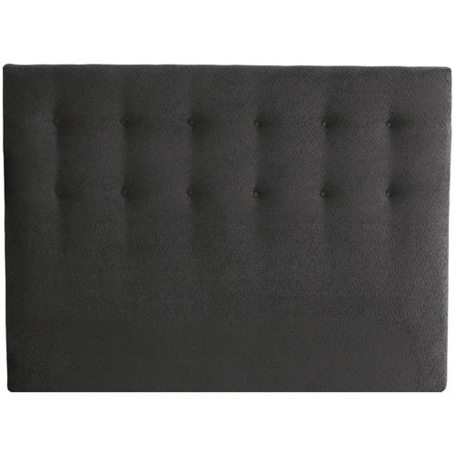 Tete De Lit Capitonnée Eden Gris Anthracite Chenille Bouclettes 180x200