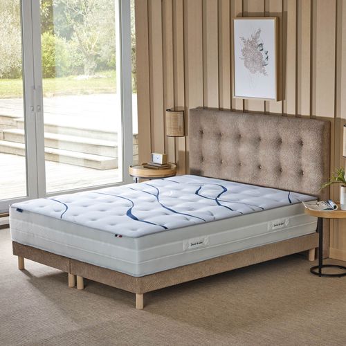 Sommier Tapissier Eden Moka Bois Massif Chenille Bouclettes 140x190