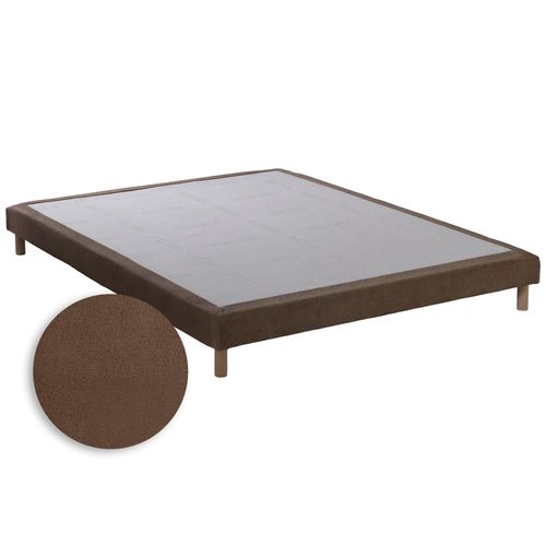 Sommier Tapissier Eden Moka Bois Massif Chenille Bouclettes 140x190