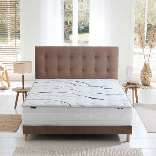 Sommier Tapissier Eden Moka Bois Massif Chenille Bouclettes 140x190