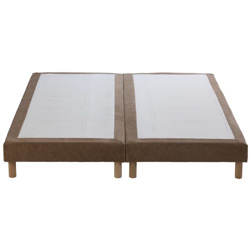 Sommier Tapissier Eden Moka Bois Massif Chenille Bouclettes 2x80x200