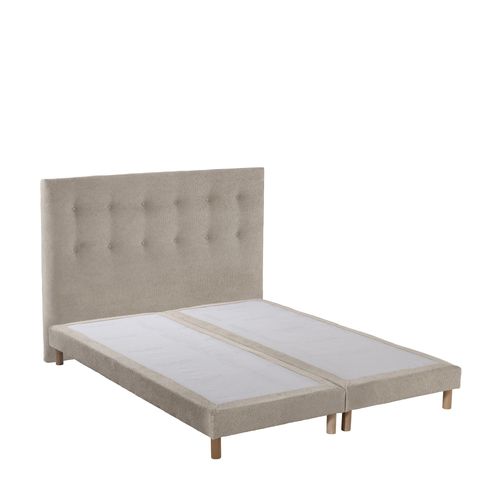 Ensemble Matelas 180x200 (2x90x200) Memoria + Sommier + Tête De Lit Chenille Bouclettes Crème