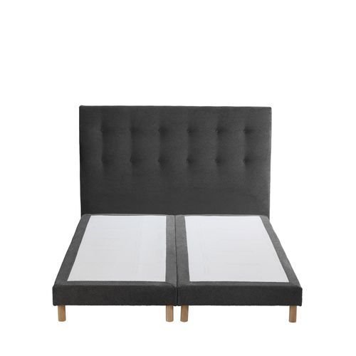 Ensemble Matelas Mousse 180x200 cm (2x90x200) Altea + Sommier + Tête De Lit Gris Anthracite