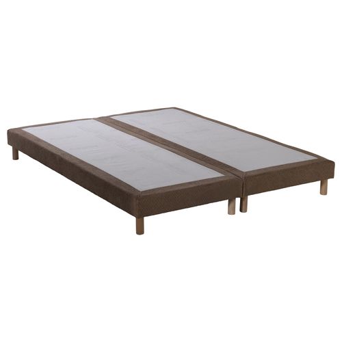 Ensemble Matelas Mousse 160x200 Memoria + Sommier Chenille Bouclettes Moka Couleur Moka 2x80x200