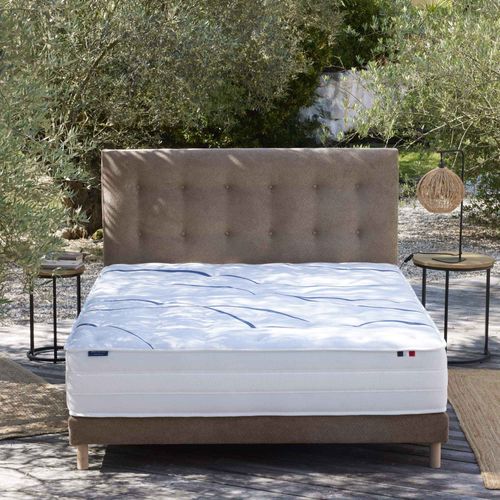 Ensemble Matelas Mousse Memoria + Sommier Chenille Bouclettes Moka Couleur Moka 140 X 200