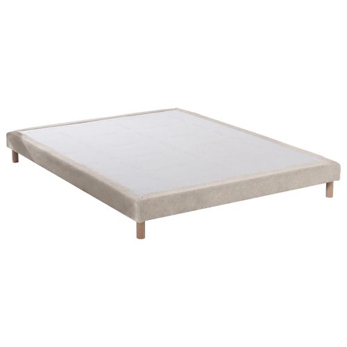 Ensemble Matelas Mousse Memoria + Sommier Chenille Bouclettes Crème 140x190