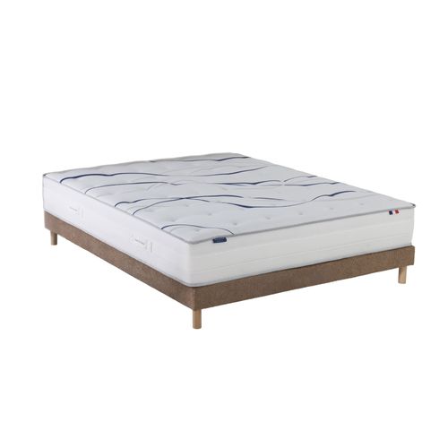 Ensemble Matelas Mousse HD Serena + Sommier Chenille Bouclettes Moka Couleur Moka 140 X 200