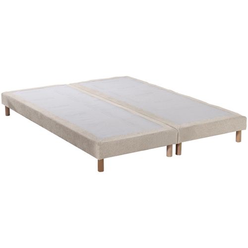 Ensemble Matelas Mousse HD Serena + Sommier Chenille Bouclettes Crème Couleur Crème 2x80 X 200