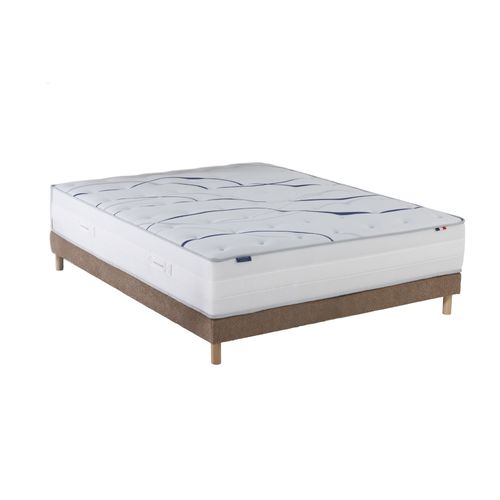 Ensemble Matelas Mousse Altea + Sommier Chenille Bouclettes Moka Couleur Moka 140 X 190