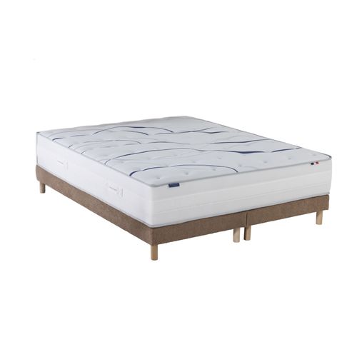 Ensemble Matelas Mousse Altea + Sommier Chenille Bouclettes Moka Couleur Moka 2x80x200