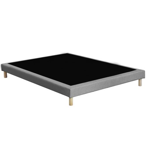 Ensemble Matelas Ressorts Tudor 7 Zones H 26 Cm + Sommier + Tete De Lit Capitonnee Gris 140x190