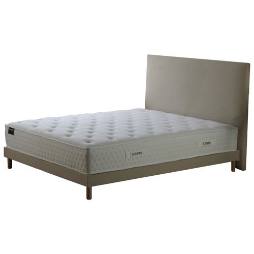Ensemble Matelas Ressorts Tudor 7 Zones H 26 Cm + Sommier Kit + Tete De Lit Lisse Gris 140x200