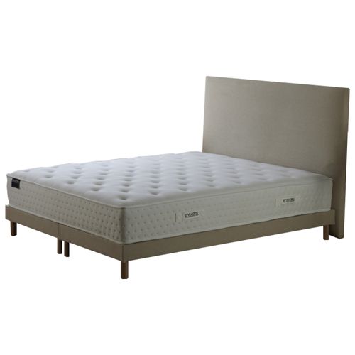 Ensemble Matelas Ressorts 180x200 cm Mousse Supraform Sommier Tapissier 2x90x200 Tête De Lit Beige