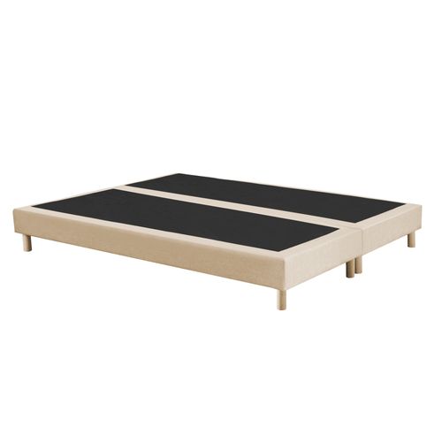 Ensemble Matelas Ressorts 180x200 cm Mousse Supraform Sommier Tapissier 2x90x200 Tête De Lit Beige