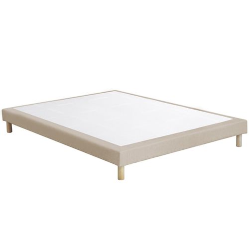 Ensemble Matelas Ressorts 140x190 cm Mousse Supraform Sommier Tapissier Tête De Lit Beige