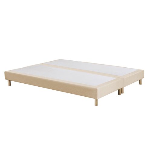 Ensemble Matelas Hybride Ressorts Zoné H 29 Cm Mémoire De Forme Sommier Lattes Beige 2x80x200
