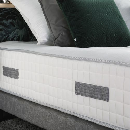 Pack Matelas Ressorts 7 Zones Palacio + Sommier En Kit Gris + Couette Et Oreillers 160x200