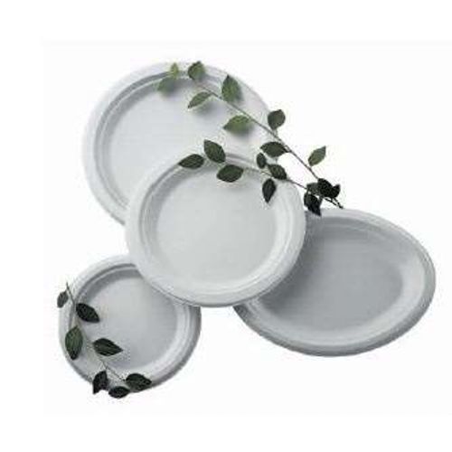 Assiette Jetable En Fibre 230 Mm Blanc - Lot De 2 Colis De 500 -