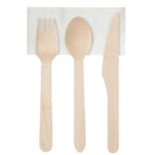 Kit Couverts Bois 4 Eléments - Lot De 4 Colis De 250 -