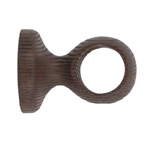 Support Tringle Monobloc Court à Oeil En Frêne - 28 Mm - Marron Foncé