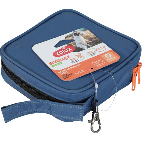 Gamelle Pliable En Silicone 2 En 1 Bivouak Bleu