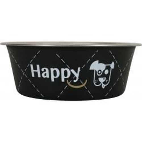Ecuelle En Inox Happy - Ø 17 Cm - Noir - Pour Chien