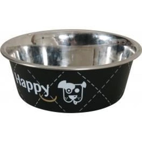 Ecuelle En Inox Happy - Ø 17 Cm - Noir - Pour Chien