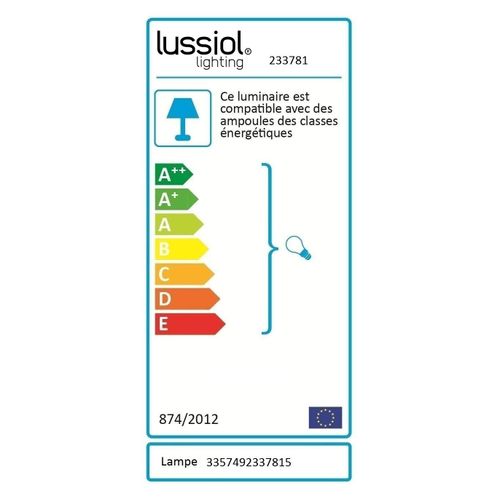 Lampadaire Globus Laiton, Métal, Diam. 34 Cm, Ampoule LED E27