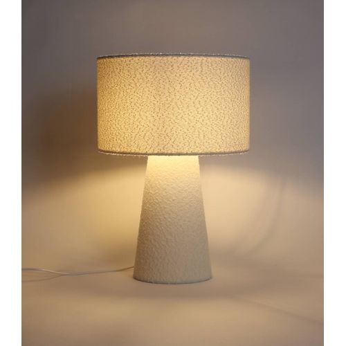 Lampe Badi En Tissu Bouclette, Textile, Diam. 35 Cm, Ampoule LED E27
