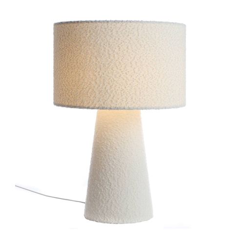 Lampe Badi En Tissu Bouclette, Textile, Diam. 35 Cm, Ampoule LED E27