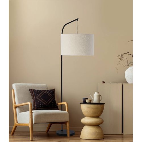 Lampadaire Déporté Badi En Tissu Bouclette, Textile, Diam. , Ampoule LED E27