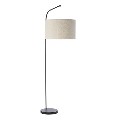 Lampadaire Déporté Badi En Tissu Bouclette, Textile, Diam. , Ampoule LED E27