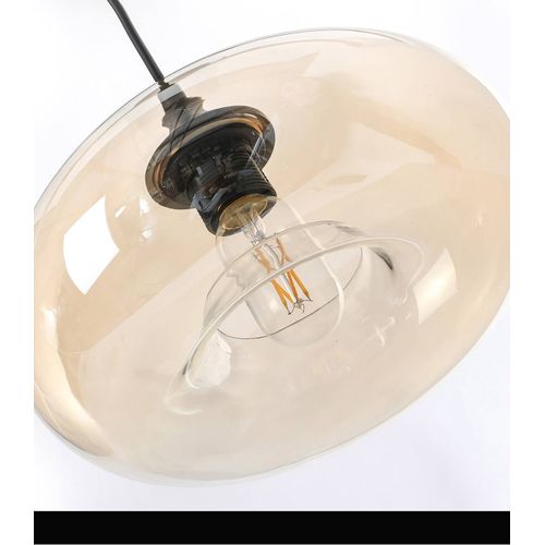 Suspension Bronks Ambré, Verre, Diam. 28 Cm