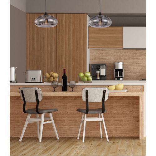 Suspension Bronks  Mercurisé, Verre, Diam. 28 Cm