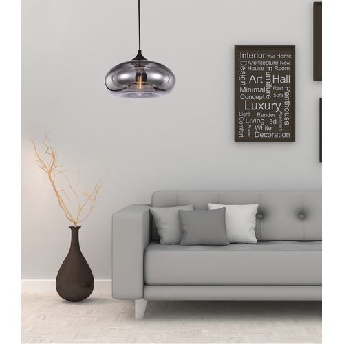 Suspension Bronks  Mercurisé, Verre, Diam. 28 Cm