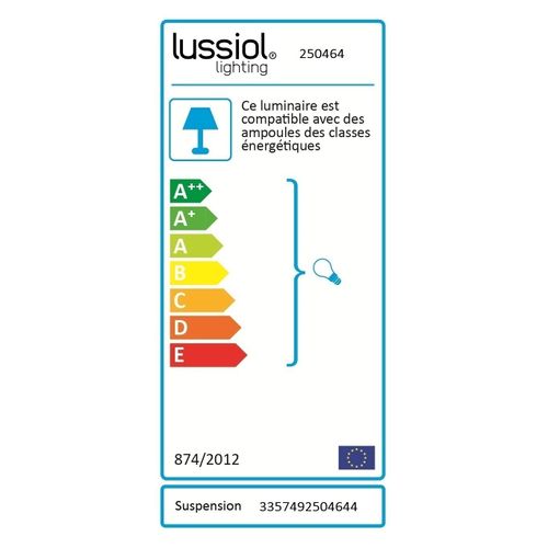 Suspension Bronks  Mercurisé, Verre, Diam. 28 Cm