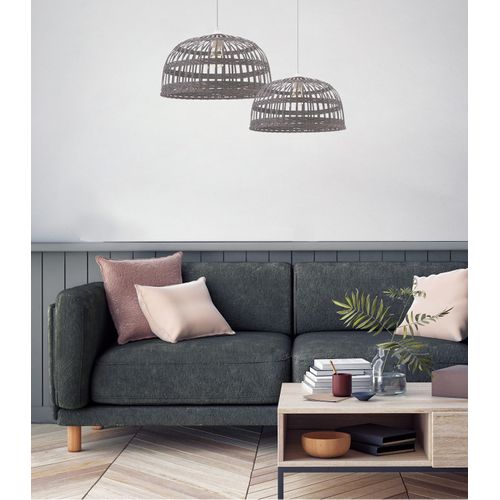 Suspension Phuket 40 Cm Gris, Bambou, Diam. 38 Cm,