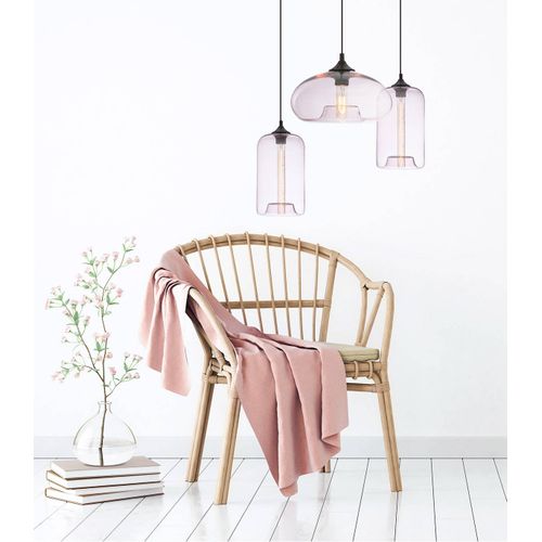 Suspension Soho Glossy Rose, Verre, Diam. 18 Cm,