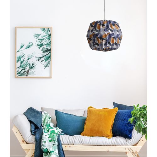 Suspension Tippi Feuilles Bleues, Papier, Diam. 40 Cm,