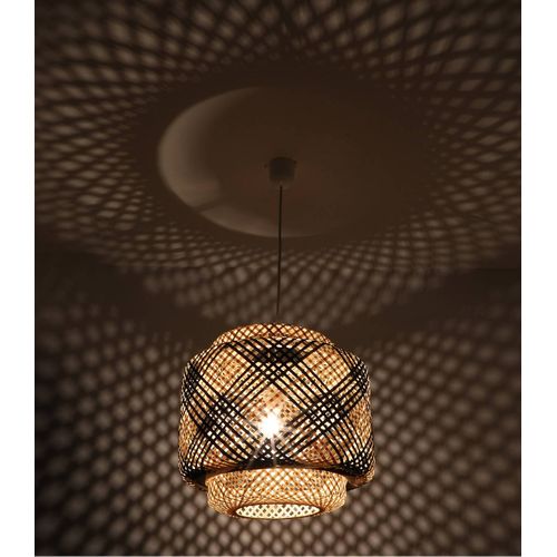 Suspension Halong 40 Naturel Et Noir, Bambou, Diam. 38 Cm,