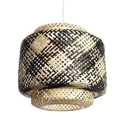 Suspension Halong 40 Naturel Et Noir, Bambou, Diam. 38 Cm,