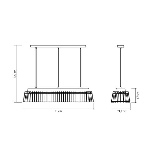 Lustre Costes 3 Lumières, Métal, Diam. , Ampoule LED E27
