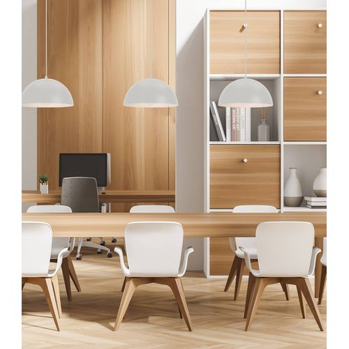 Suspension Rachel Blanc, Métal, Diam. 30 Cm,